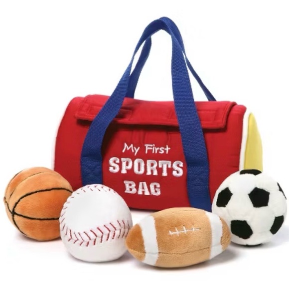 Kids' Red Sports Bag with Plush Balls - Picture 1 of 3